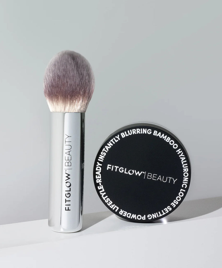 Fitglow Beauty | Bamboo Hyaluronic Loose Setting Powder + Brush Duo