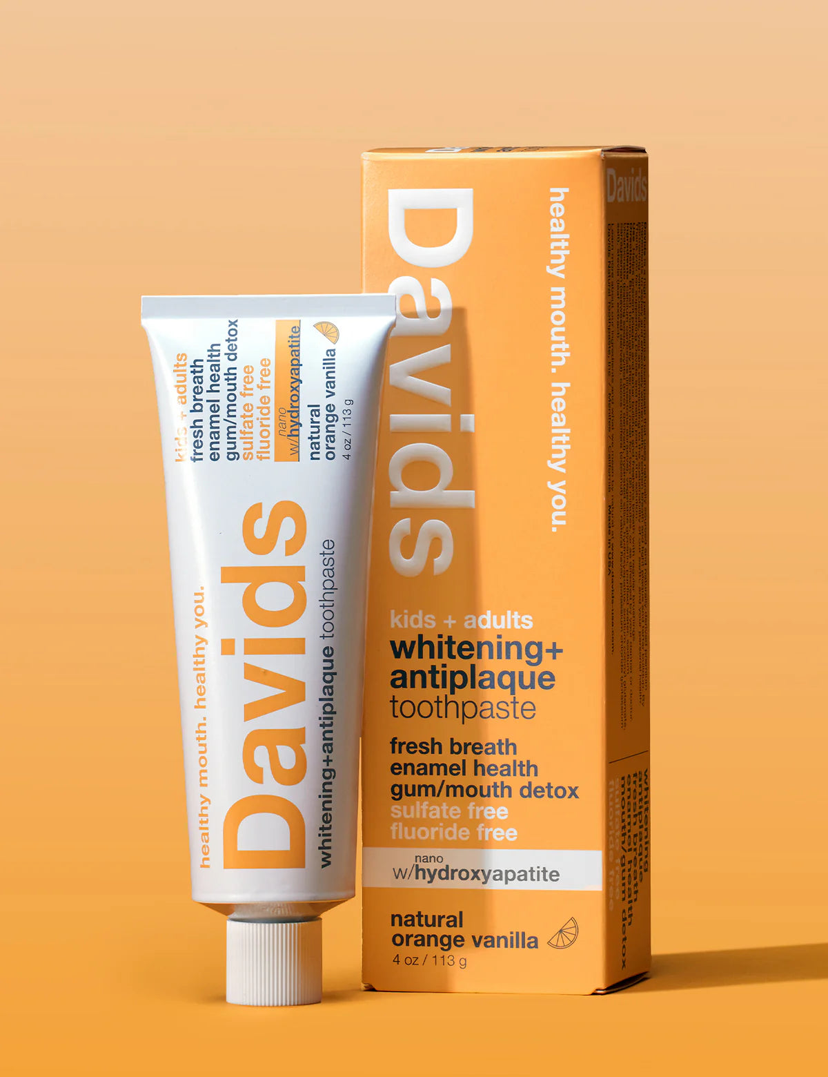 Davids | Kids + Adults Nano-Hydroxyapatite Premium Toothpaste • Orange Vanilla