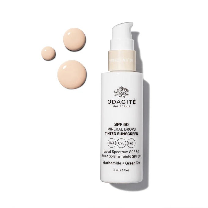 Odacité Skincare | SPF 50 Flex-Perfecting® Sunscreen | Tinted Mineral Drops | Niacinamide + Green Tea