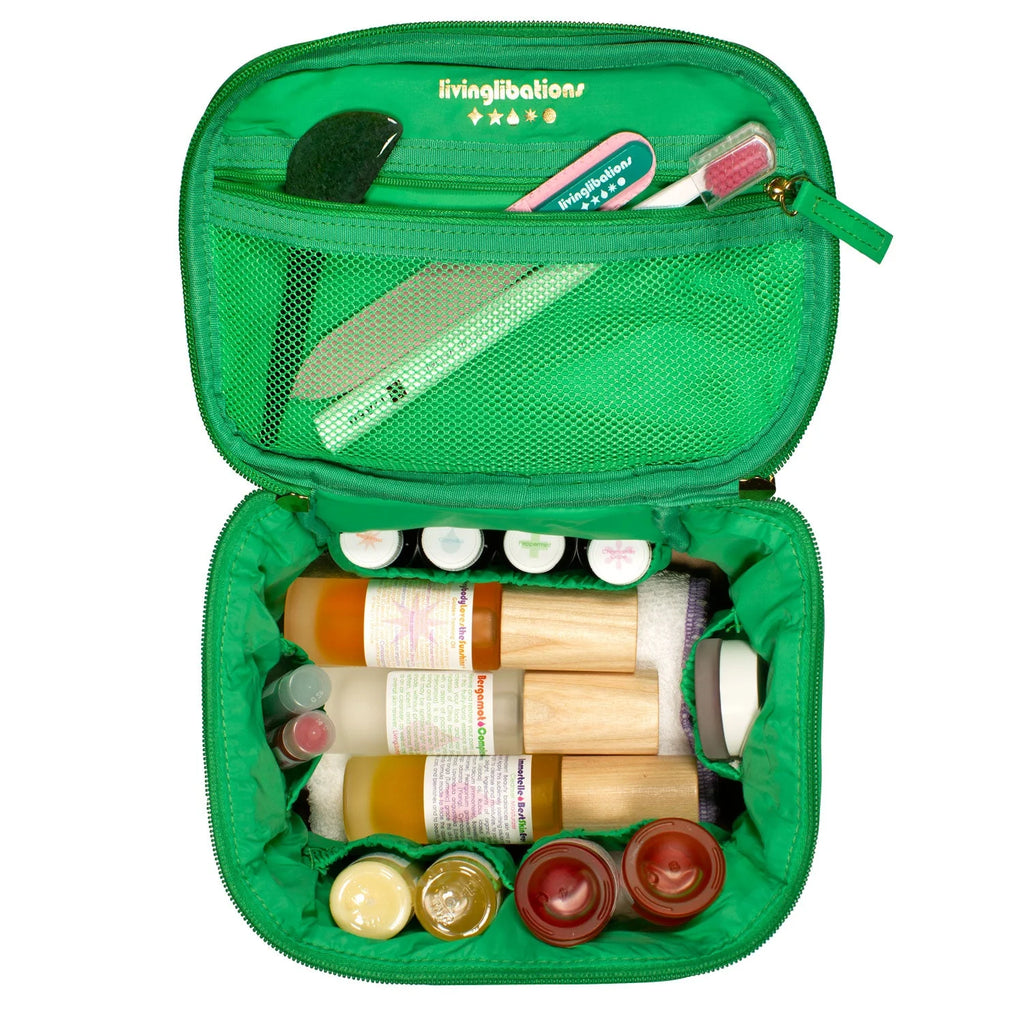 Living Libations | Puffer Train Case Grass Green