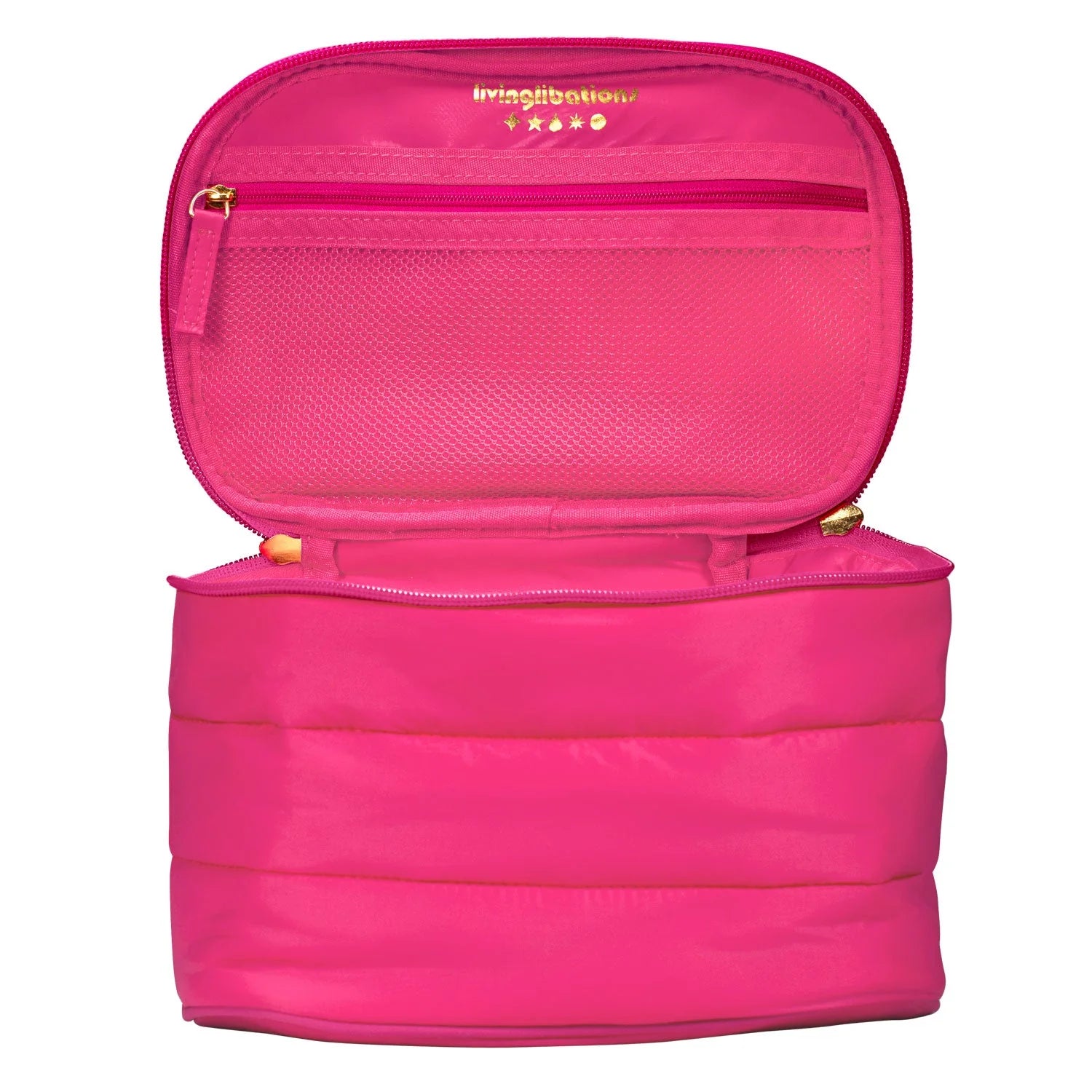 Living Libations | Puffer Train Case Peony Pink