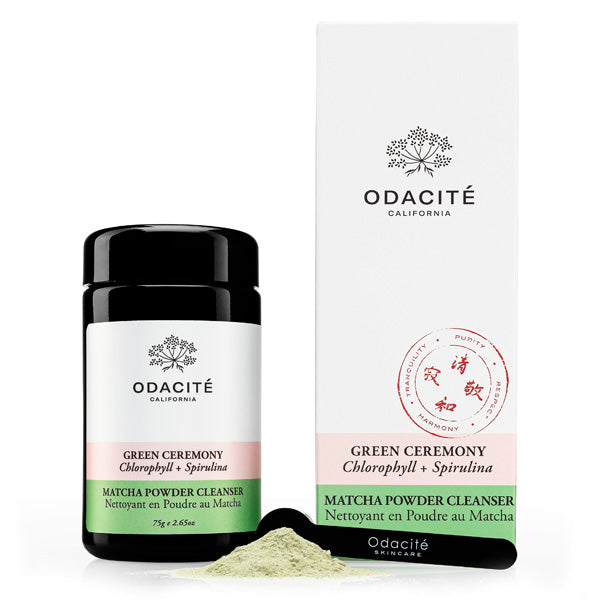 Odacité Skincare | Green Ceremony Matcha Powder Cleanser | Chlorophyll + Spirulina