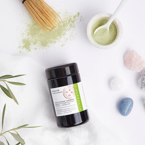 Odacité Skincare | Green Ceremony Matcha Powder Cleanser | Chlorophyll + Spirulina