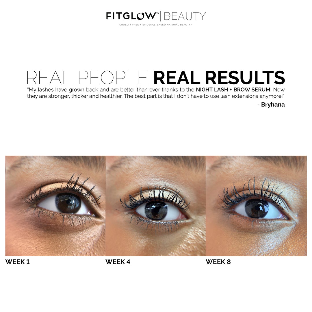 Fitglow Beauty | NIGHT LASH + BROW SERUM Results